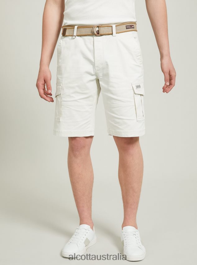 Cotton Cargo Bermuda With Canvas Belt Men 2TH442624 KY2 KAKY MEDIUM Alcott Clothing