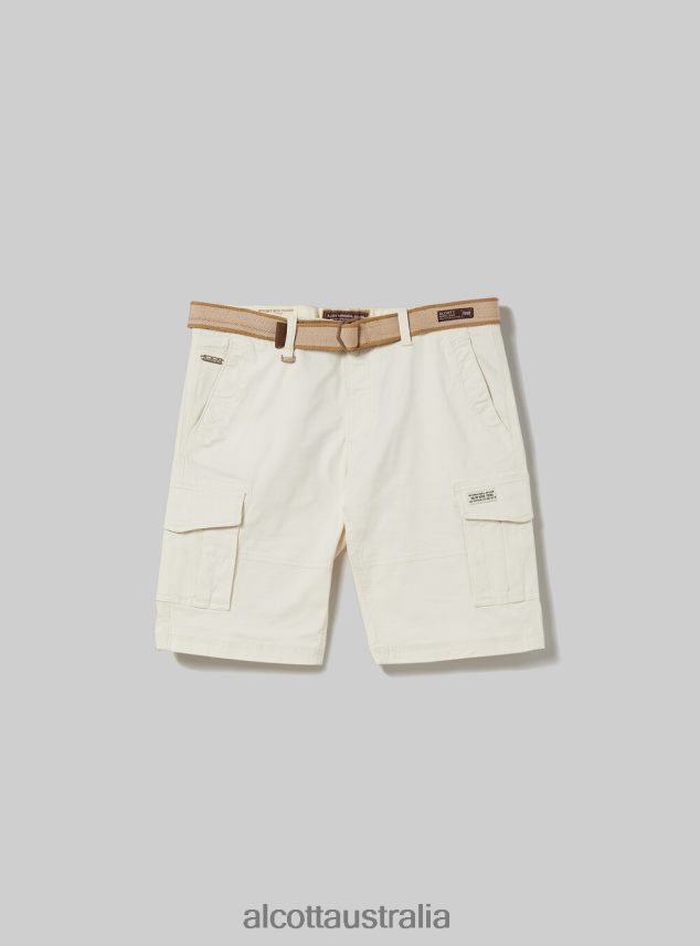 Cotton Cargo Bermuda With Canvas Belt Men 2TH442624 KY2 KAKY MEDIUM Alcott Clothing