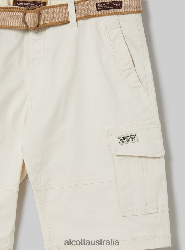 Cotton Cargo Bermuda With Canvas Belt Men 2TH442624 KY2 KAKY MEDIUM Alcott Clothing