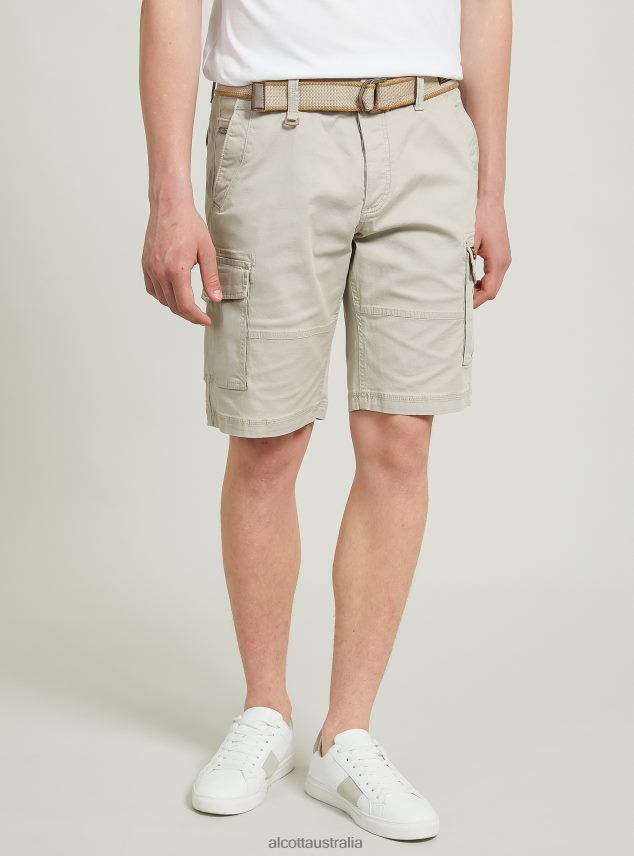 Cotton Cargo Bermuda With Canvas Belt Men 2TH442632 KY2 KAKY MEDIUM Alcott Clothing