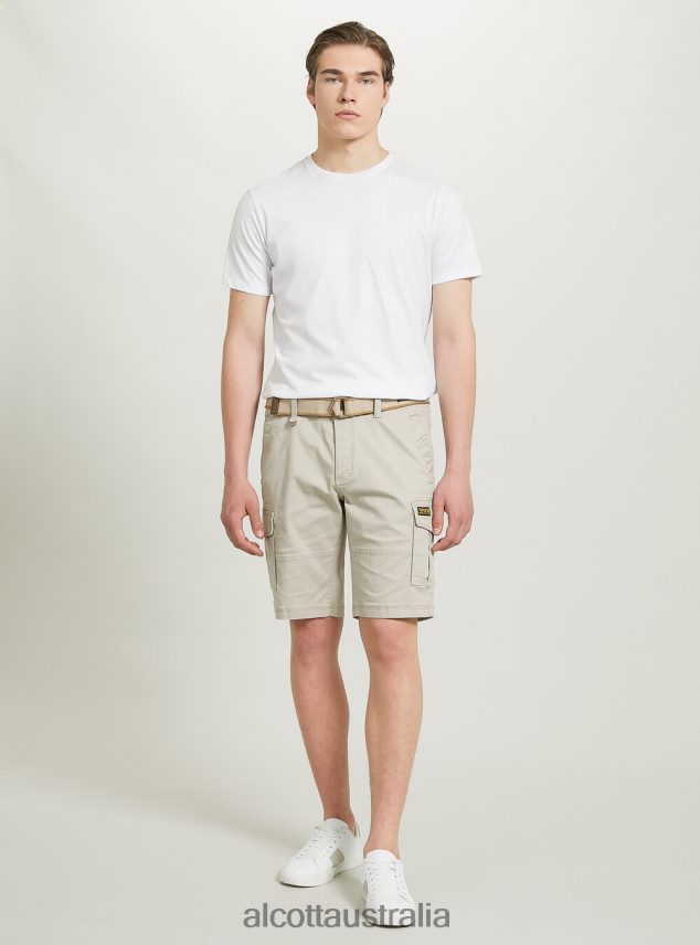 Cotton Cargo Bermuda With Canvas Belt Men 2TH442632 KY2 KAKY MEDIUM Alcott Clothing