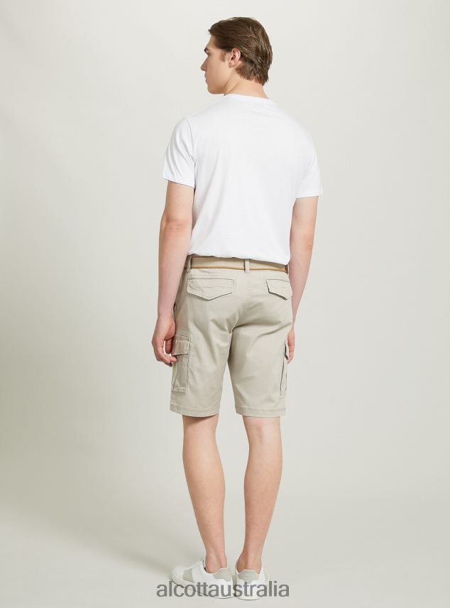 Cotton Cargo Bermuda With Canvas Belt Men 2TH442632 KY2 KAKY MEDIUM Alcott Clothing
