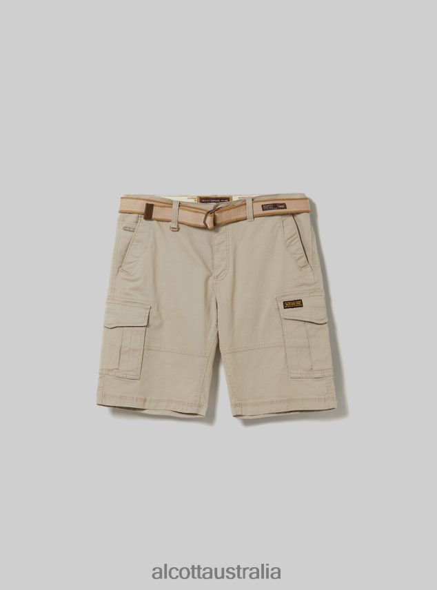 Cotton Cargo Bermuda With Canvas Belt Men 2TH442632 KY2 KAKY MEDIUM Alcott Clothing