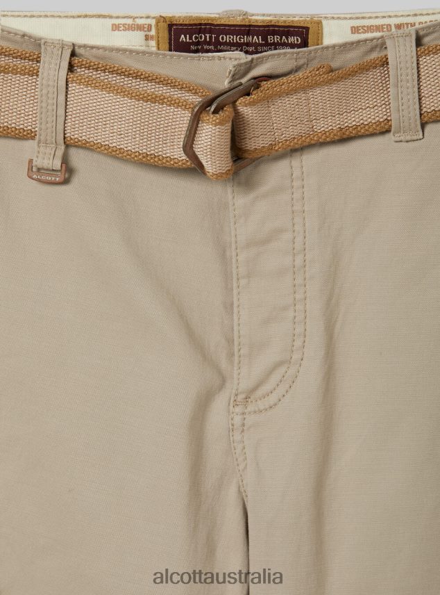 Cotton Cargo Bermuda With Canvas Belt Men 2TH442632 KY2 KAKY MEDIUM Alcott Clothing