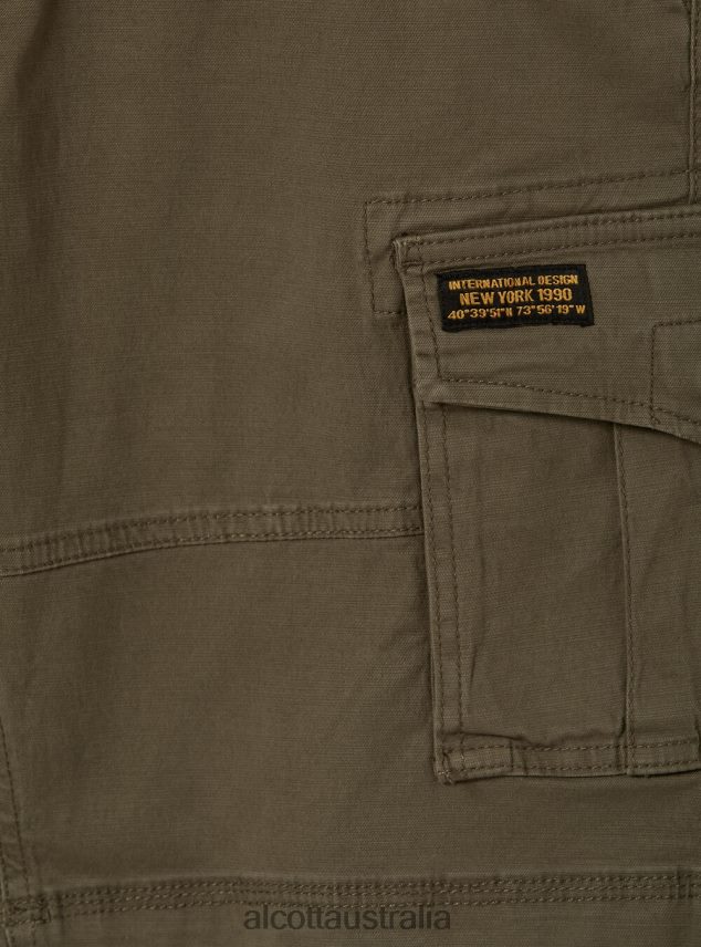 Cotton Cargo Bermuda With Canvas Belt Men 2TH442926 KY2 KAKY MEDIUM Alcott Clothing