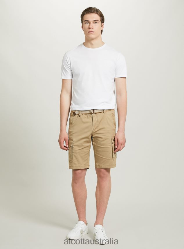 Cotton Cargo Bermuda With Canvas Belt Men 2TH442956 KY2 KAKY MEDIUM Alcott Clothing