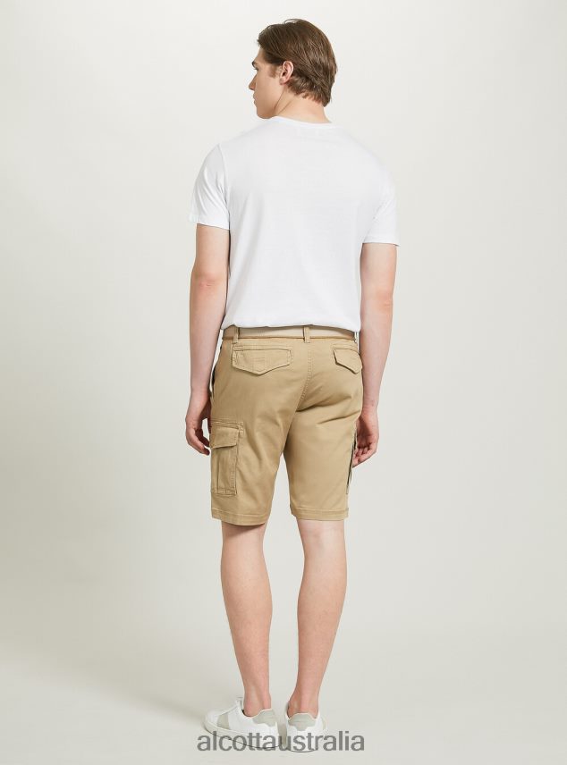 Cotton Cargo Bermuda With Canvas Belt Men 2TH442956 KY2 KAKY MEDIUM Alcott Clothing