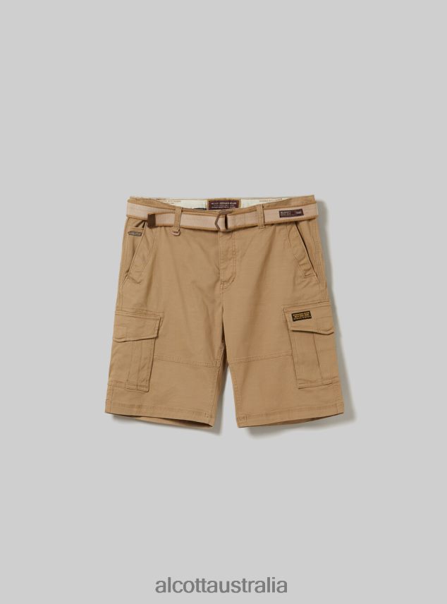 Cotton Cargo Bermuda With Canvas Belt Men 2TH442956 KY2 KAKY MEDIUM Alcott Clothing