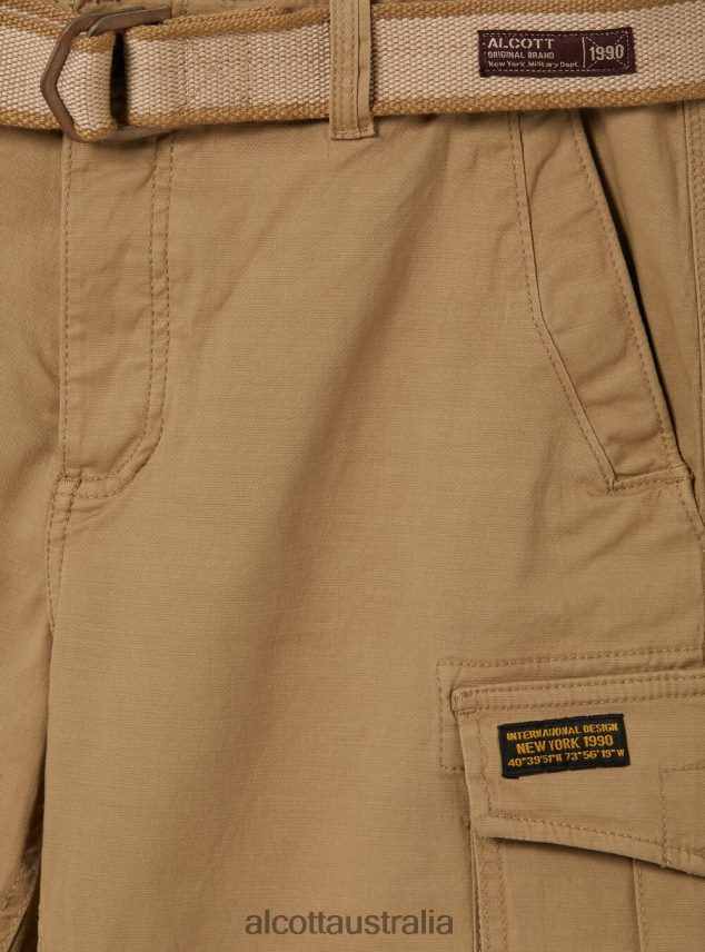 Cotton Cargo Bermuda With Canvas Belt Men 2TH442956 KY2 KAKY MEDIUM Alcott Clothing