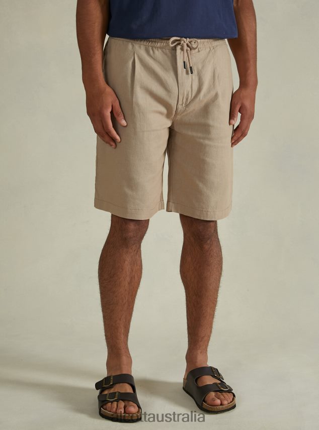 Linen Bermuda Shorts With Drawstring Men 2TH4421038 WH2 WHITE Alcott Clothing