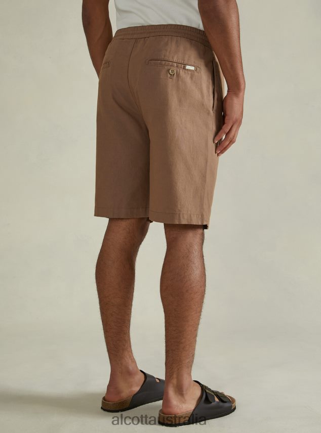 Linen Bermuda Shorts With Drawstring Men 2TH442593 WH2 WHITE Alcott Clothing