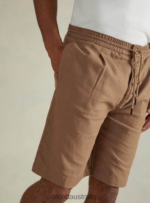 Linen Bermuda Shorts With Drawstring Men 2TH442593 WH2 WHITE Alcott Clothing