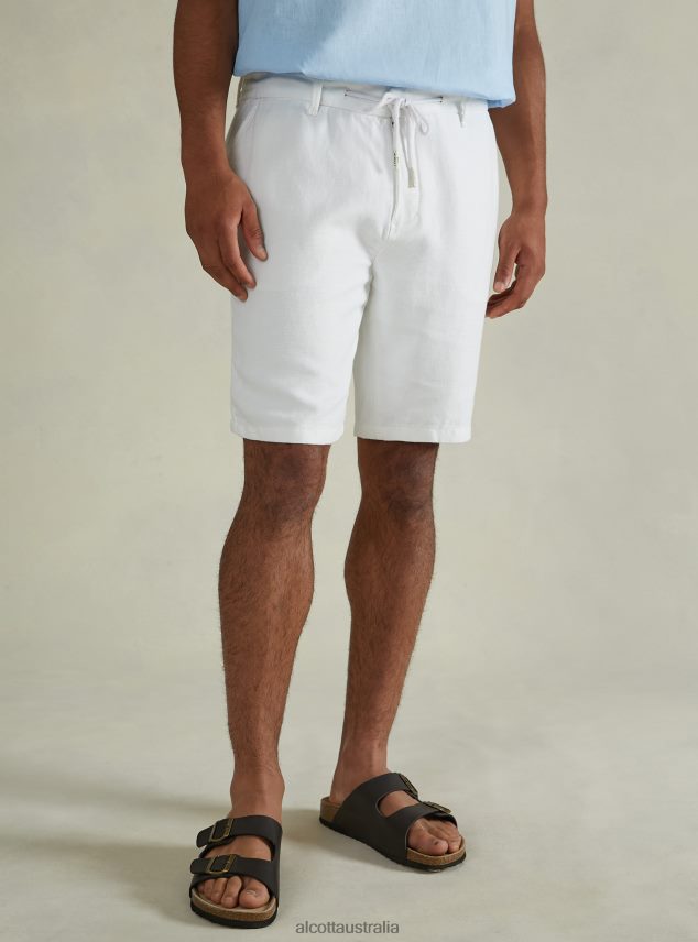 Linen-Blend Bermuda Shorts With Drawstring Waist Men 2TH4421168 BG2 BEIGE MEDIUM Alcott Clothing