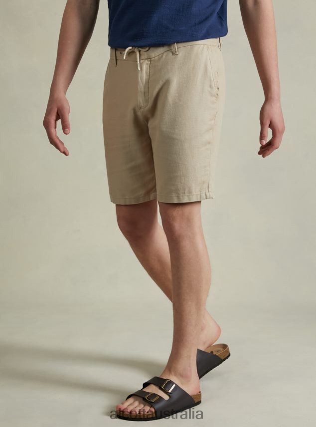 Linen-Blend Bermuda Shorts With Drawstring Waist Men 2TH442626 BG2 BEIGE MEDIUM Alcott Clothing