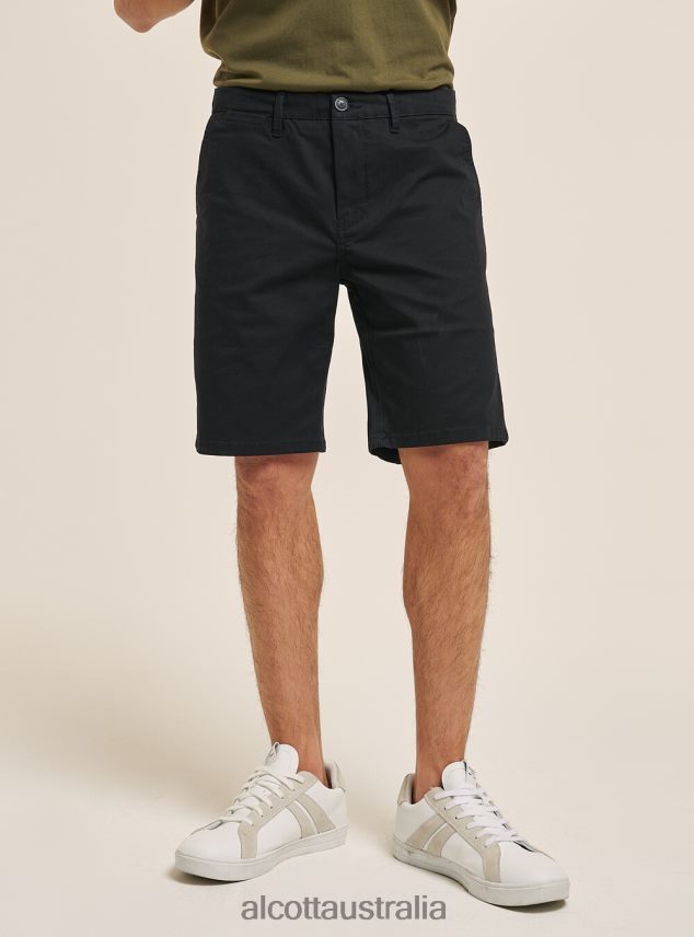 Plain Twill Bermuda Shorts Men 2TH442601 BLUE NAVY Alcott Clothing