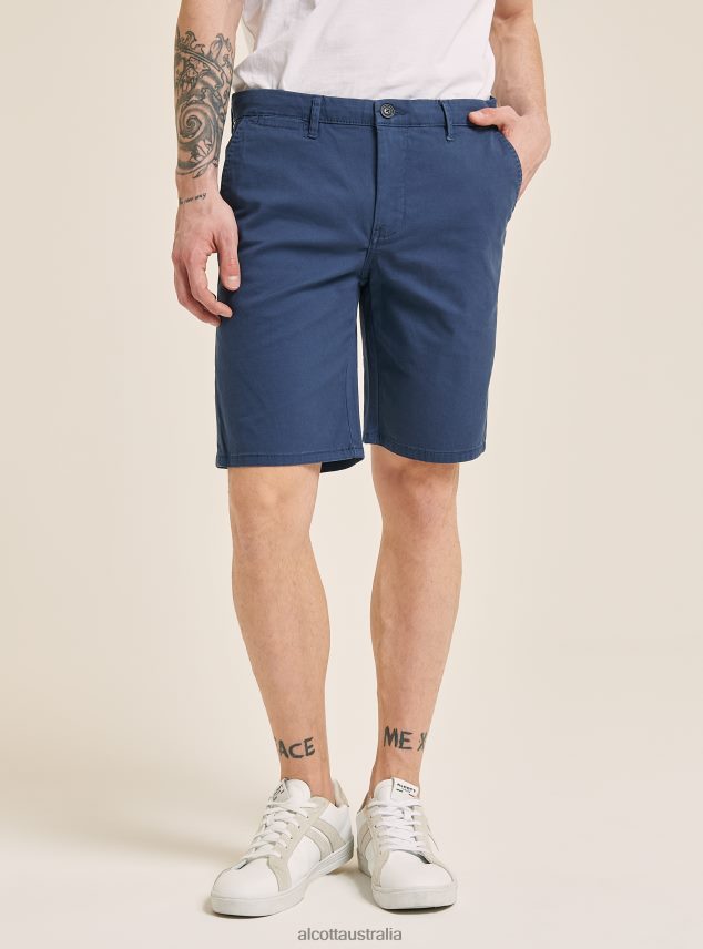 Plain Twill Bermuda Shorts Men 2TH442946 BLUE NAVY Alcott Clothing