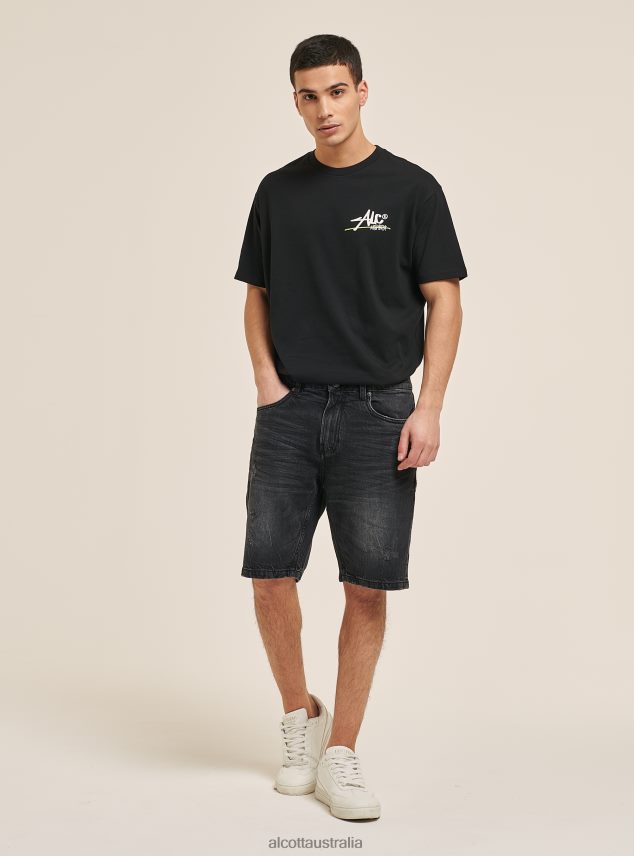 Regular Fit Denim Bermuda Shorts Men 2TH4421075 BLACK Alcott Clothing
