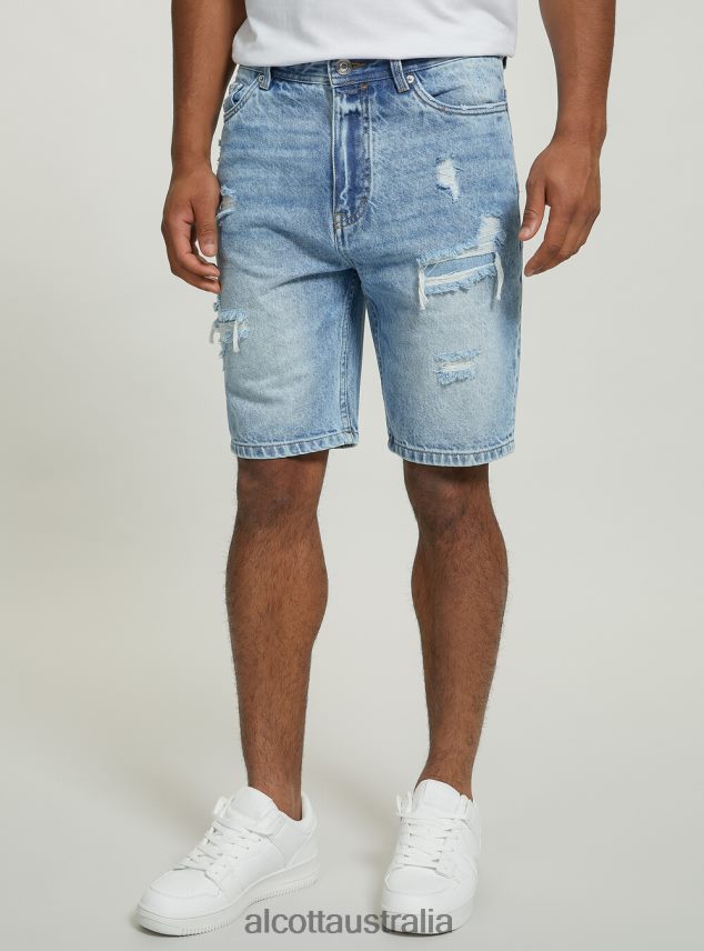 Stretch Denim Slim Fit Bermuda Shorts Men 2TH4421117 D004 MEDIUM LIGHT BLUE Alcott Clothing