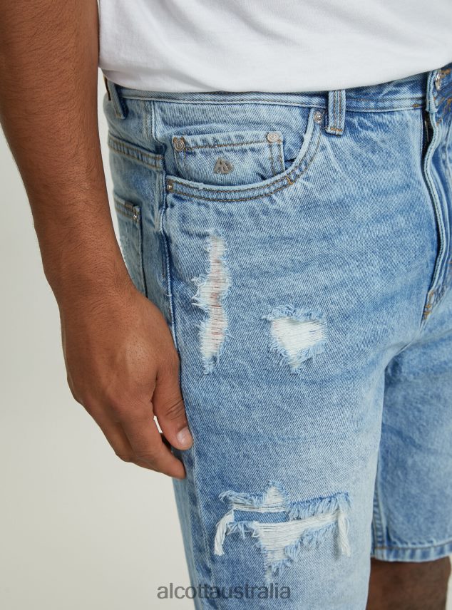 Stretch Denim Slim Fit Bermuda Shorts Men 2TH4421117 D004 MEDIUM LIGHT BLUE Alcott Clothing