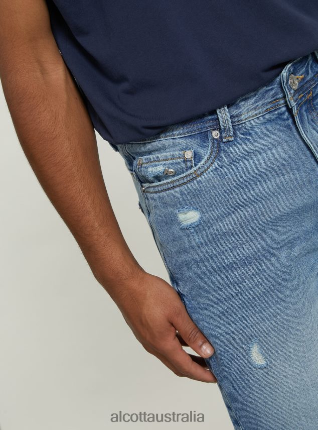 Stretch Denim Slim Fit Bermuda Shorts Men 2TH442999 D004 MEDIUM LIGHT BLUE Alcott Clothing