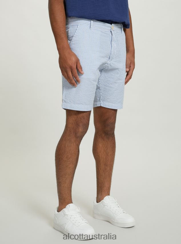 Striped Cotton Bermuda Shorts Men 2TH442608 AZ3 AZURRE LIGHT Alcott Clothing