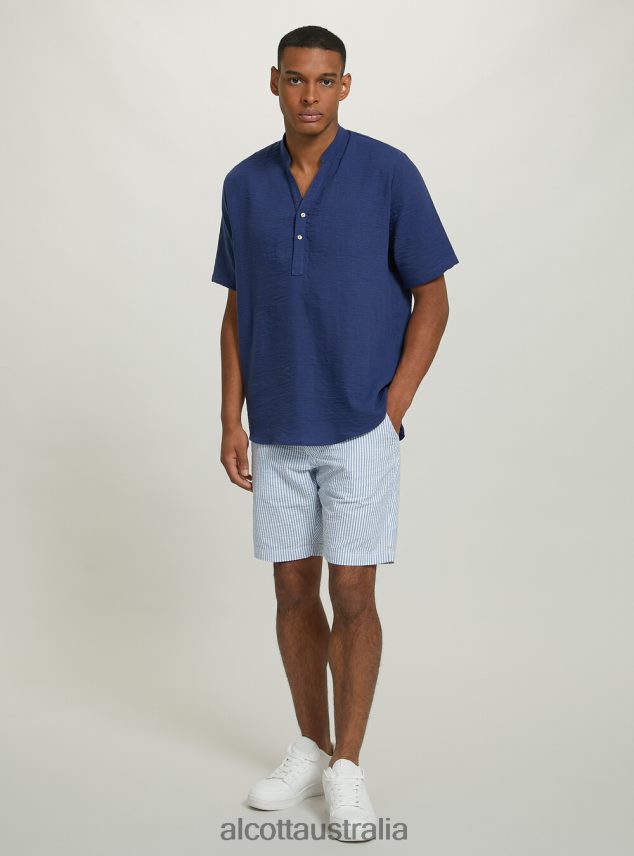 Striped Cotton Bermuda Shorts Men 2TH442608 AZ3 AZURRE LIGHT Alcott Clothing