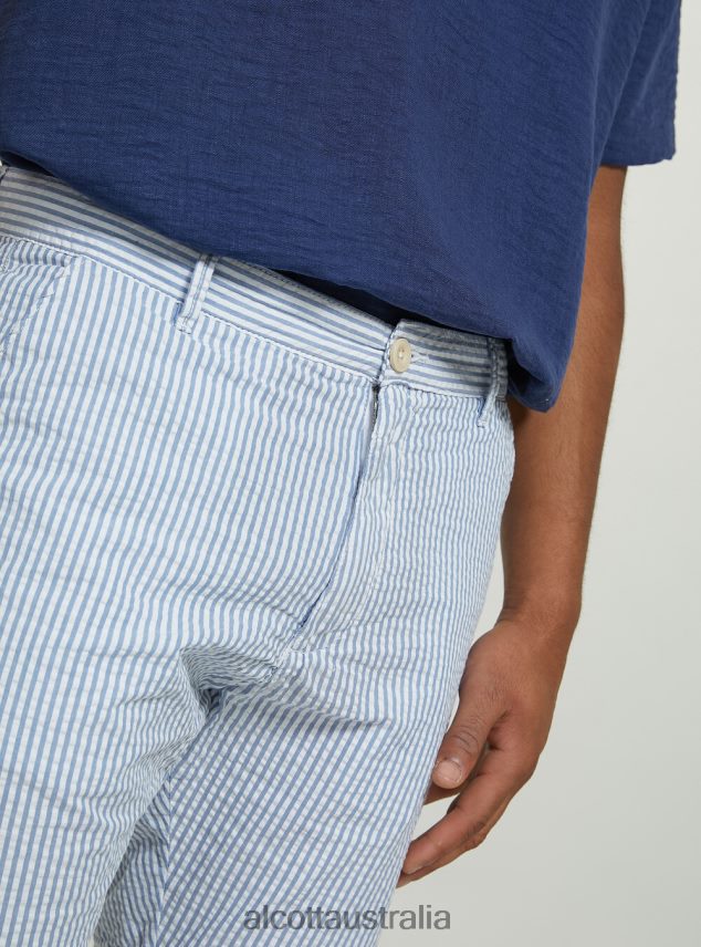 Striped Cotton Bermuda Shorts Men 2TH442608 AZ3 AZURRE LIGHT Alcott Clothing