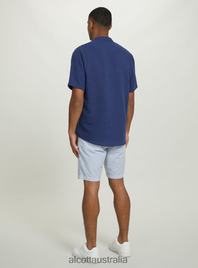 Striped Cotton Bermuda Shorts Men 2TH442608 AZ3 AZURRE LIGHT Alcott Clothing