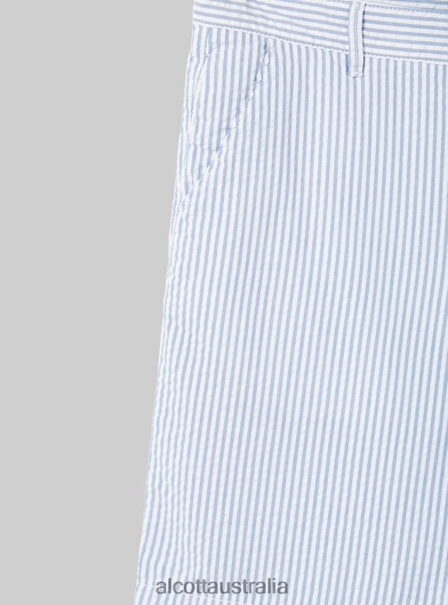 Striped Cotton Bermuda Shorts Men 2TH442608 AZ3 AZURRE LIGHT Alcott Clothing