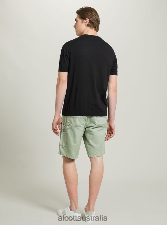 Short-Sleeved Cotton Pullover Men 2TH442628 BK1 BLACK Alcott Clothing