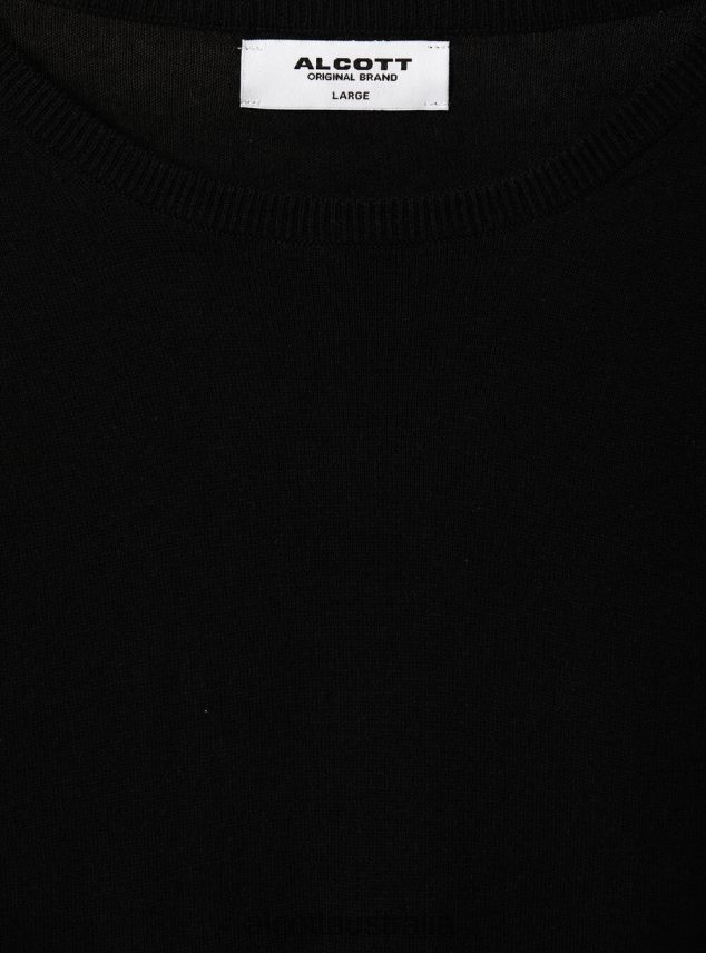 Short-Sleeved Cotton Pullover Men 2TH442628 BK1 BLACK Alcott Clothing