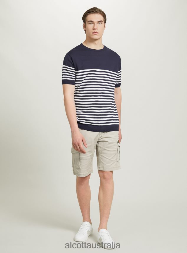 Short-Sleeved Cotton Pullover Men 2TH442633 BK1 BLACK Alcott Clothing