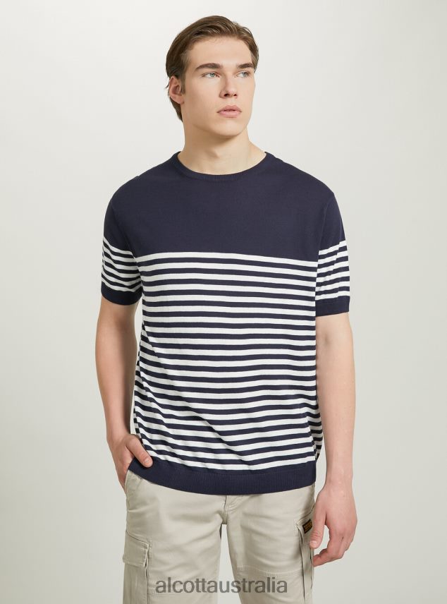 Short-Sleeved Cotton Pullover Men 2TH442633 BK1 BLACK Alcott Clothing