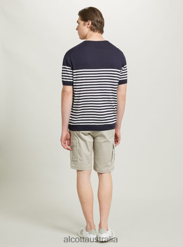 Short-Sleeved Cotton Pullover Men 2TH442633 BK1 BLACK Alcott Clothing