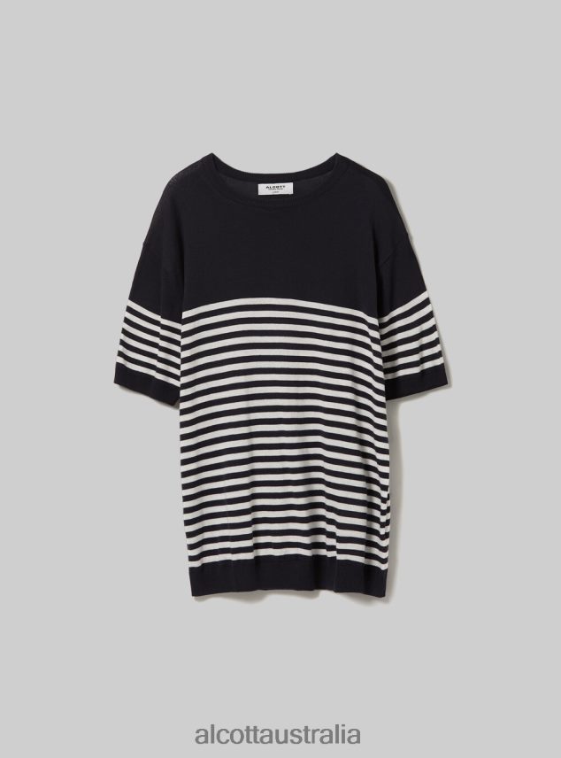 Short-Sleeved Cotton Pullover Men 2TH442633 BK1 BLACK Alcott Clothing