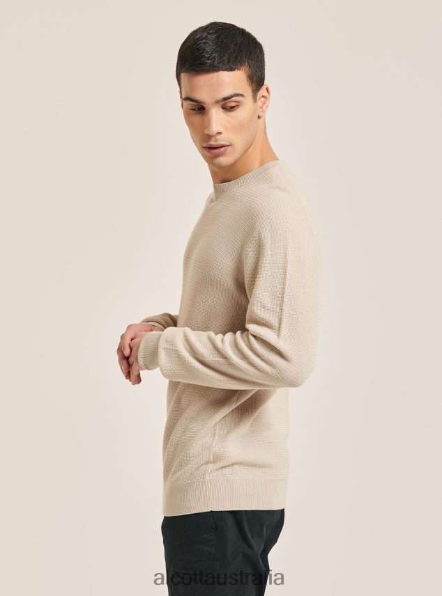 Textured Cotton Crew Neck Pullover Men 2TH4421035 NA1 NAVY DARK Alcott Clothing