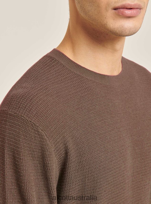 Textured Cotton Crew Neck Pullover Men 2TH4421155 NA1 NAVY DARK Alcott Clothing