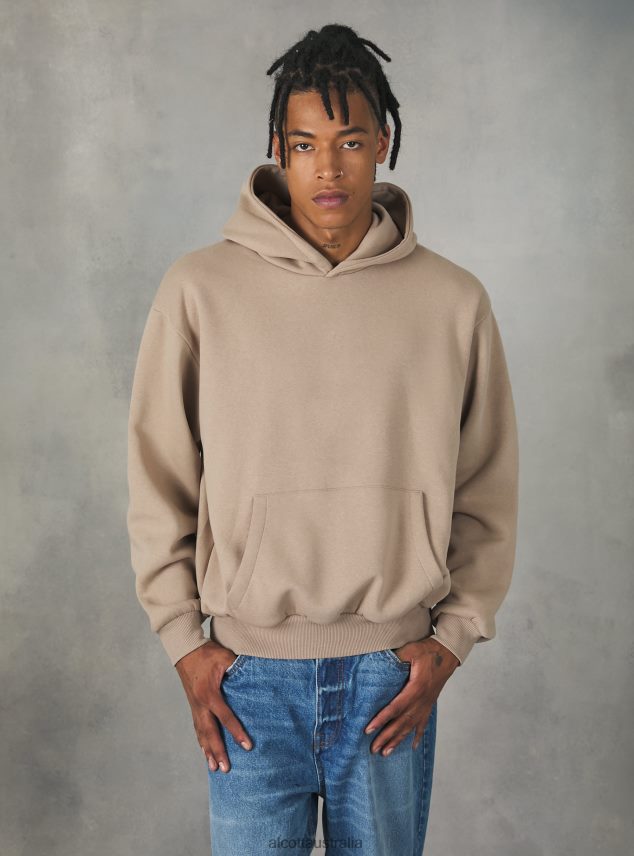 Boxy Fit Hooded Sweatshirt Men 2TH4421165 SA2 SAND MEDIUM Alcott Clothing