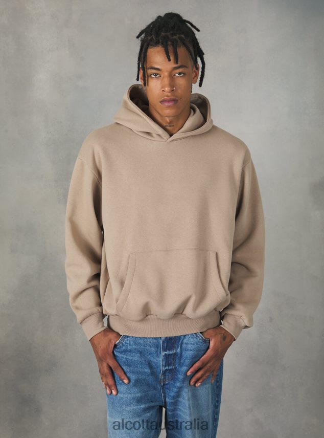 Boxy Fit Hooded Sweatshirt Men 2TH4421165 SA2 SAND MEDIUM Alcott Clothing