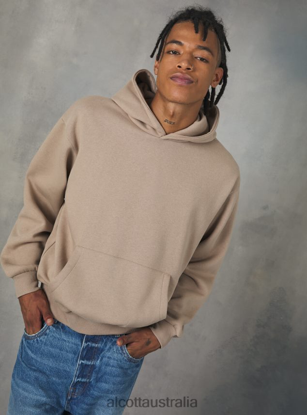 Boxy Fit Hooded Sweatshirt Men 2TH4421165 SA2 SAND MEDIUM Alcott Clothing