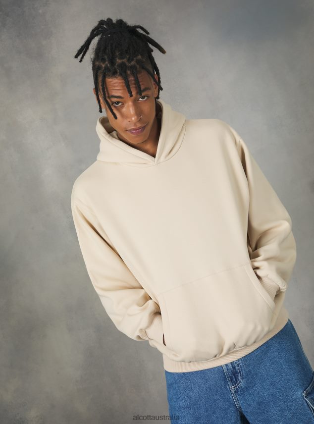 Boxy Fit Hooded Sweatshirt Men 2TH442794 SA2 SAND MEDIUM Alcott Clothing