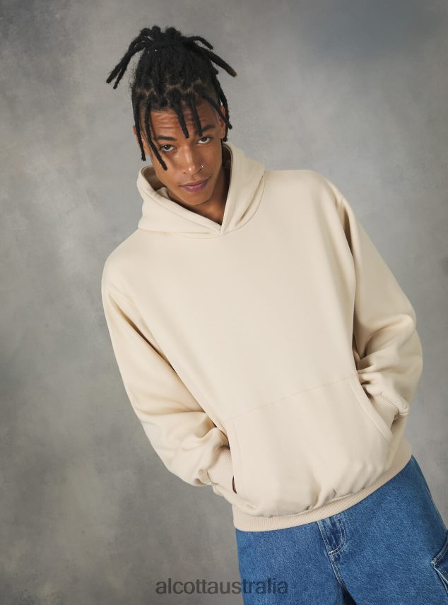 Boxy Fit Hooded Sweatshirt Men 2TH442794 SA2 SAND MEDIUM Alcott Clothing