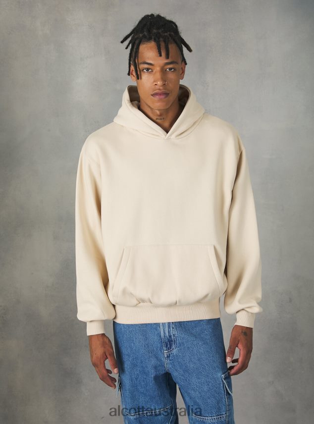 Boxy Fit Hooded Sweatshirt Men 2TH442794 SA2 SAND MEDIUM Alcott Clothing