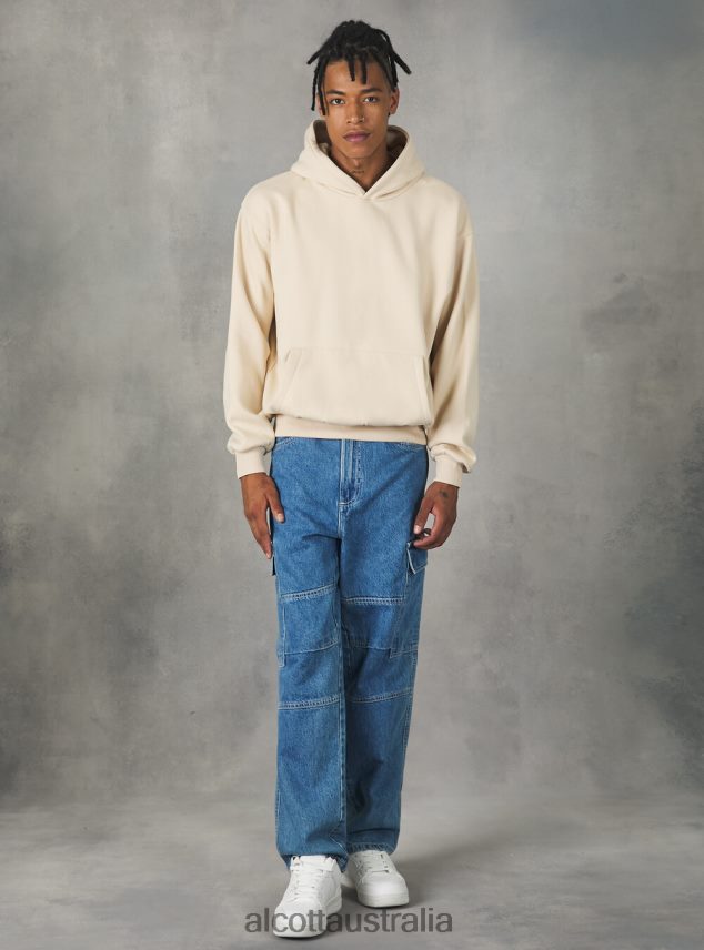 Boxy Fit Hooded Sweatshirt Men 2TH442794 SA2 SAND MEDIUM Alcott Clothing