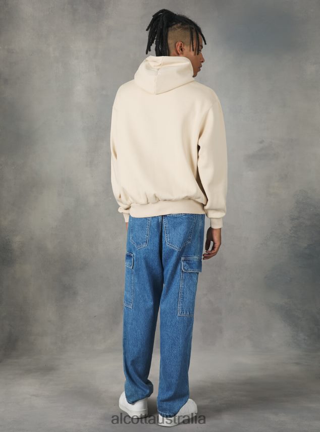 Boxy Fit Hooded Sweatshirt Men 2TH442794 SA2 SAND MEDIUM Alcott Clothing