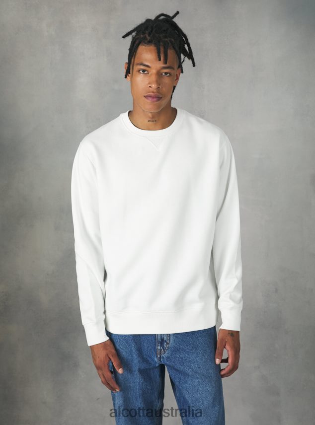 Crew-Neck Sweatshirt Men 2TH442709 WH2 WHITE Alcott Clothing