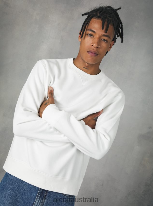 Crew-Neck Sweatshirt Men 2TH442709 WH2 WHITE Alcott Clothing