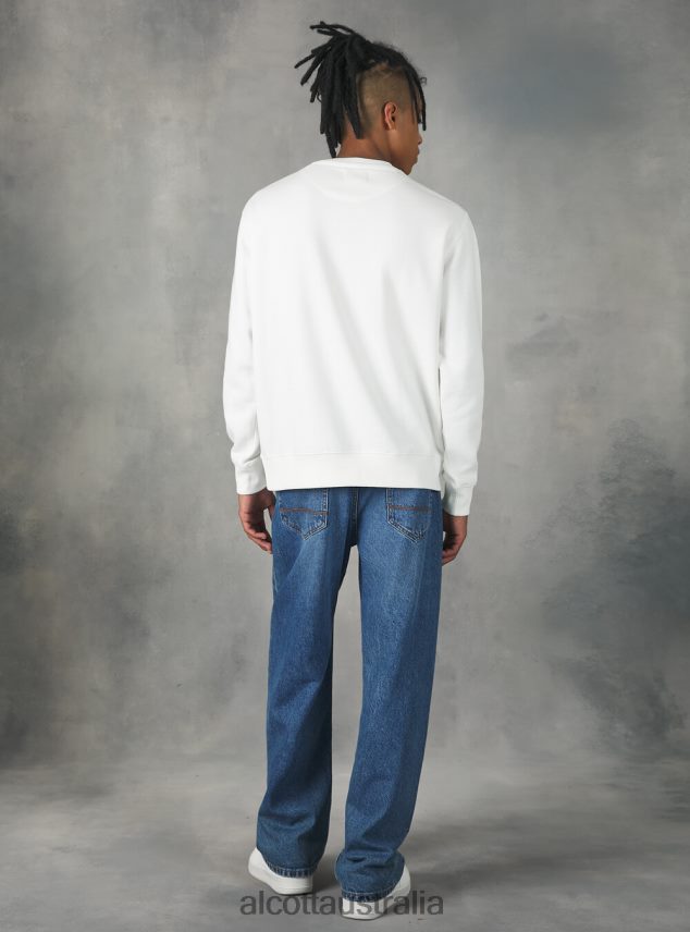 Crew-Neck Sweatshirt Men 2TH442709 WH2 WHITE Alcott Clothing