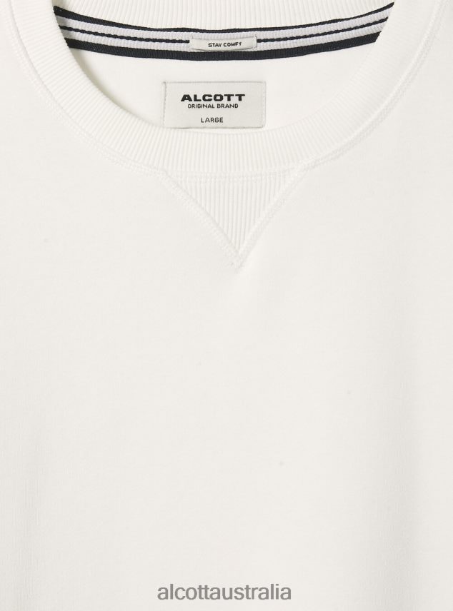 Crew-Neck Sweatshirt Men 2TH442709 WH2 WHITE Alcott Clothing