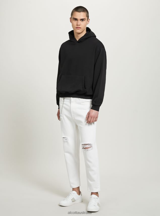 Felpa Boxy Fit Con Cappuccio Men 2TH442637 WH1 OFF WHITE Alcott Clothing